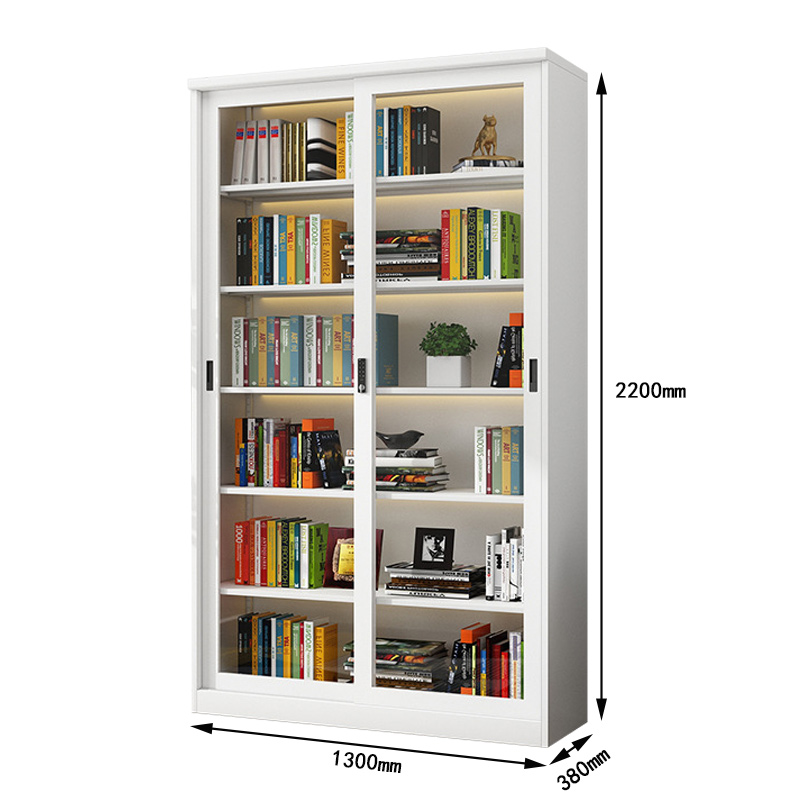 攸形玻璃办公柜1300*380*2200mm台高清大图