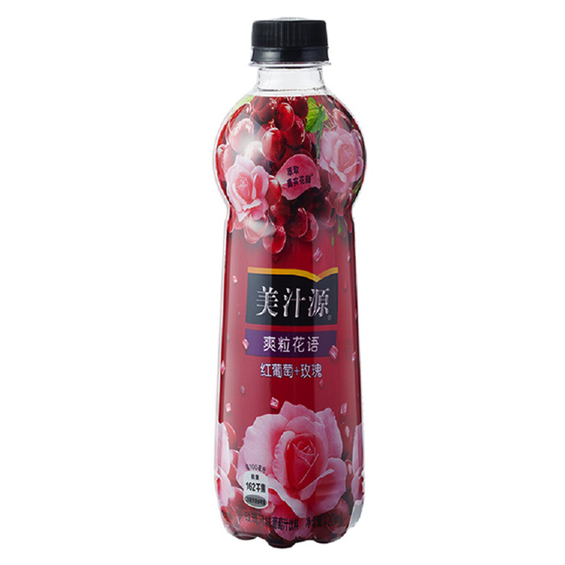美汁源爽粒花语红玫瑰葡萄风味饮料420ml