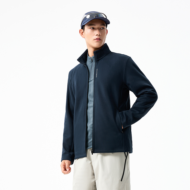 361°运动外套男新款针织加绒外套舒适常规上衣高清大图