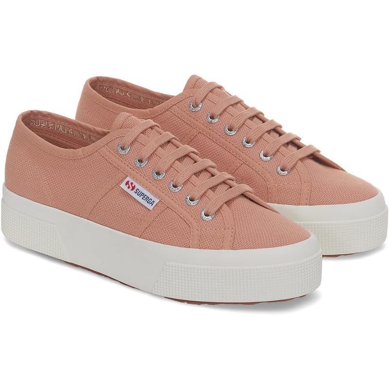 SUPERGASUPPERGA男女同款低帮系带鞋软牛皮增高楔形橡胶底休闲板高清大图