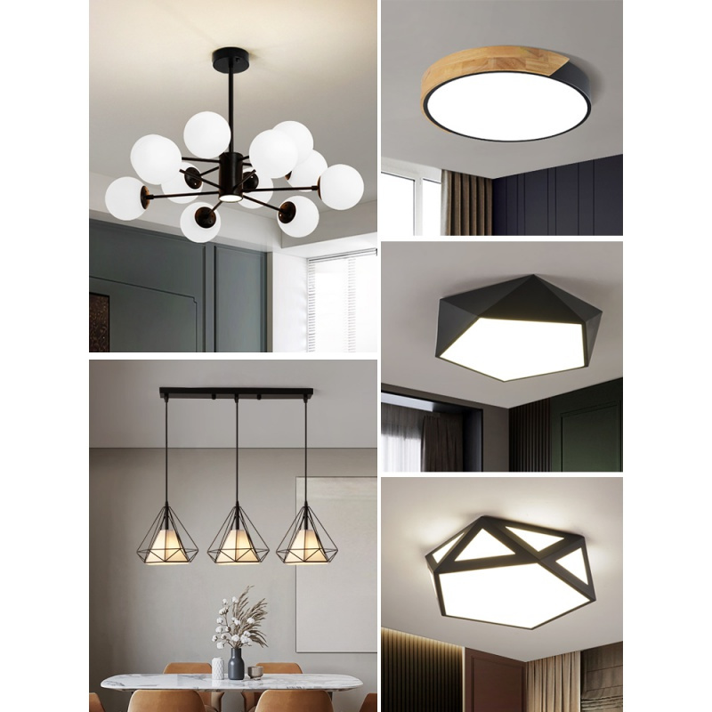 现代大气闪电客家用卧室餐厅灯成套全屋套餐组合套餐b三室两厅白光