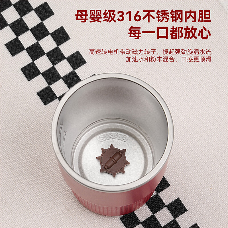 艾贝丽Abereve电动搅拌杯ABL-JB41 复古白 复古红高清大图