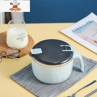 304不锈钢保温饭盒便当盒上班族带盖碗学生单个圆形成人饭缸便携 蓝色63HU4X