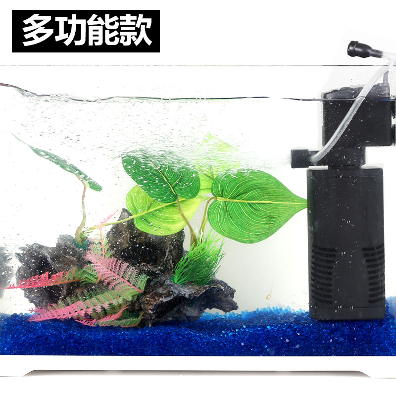 三合一过滤器鱼缸过滤泵龟缸造浪泵潜水泵水族箱增氧水泵高清大图