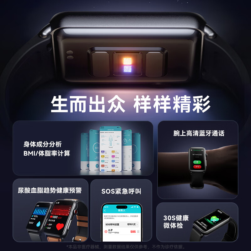 didoR50ProMax测血糖血压手表心电血压健康监测智能手表 蓝色高清大图