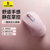 倍思无线蓝牙鼠标适用苹果Mac华为Matebook笔记本电脑平板台式机办公静音轻量化人体工学鼠标BS-F02浮光粉