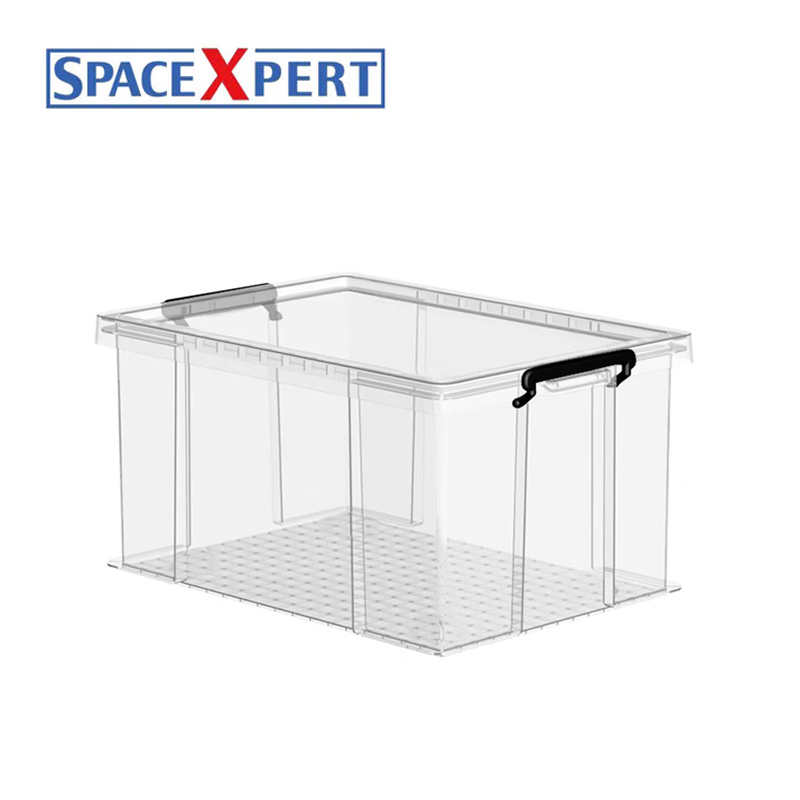 空間専門家(SPACEXPERT) 衣物收纳箱塑料储物箱35L透明 直角抗压高清大图