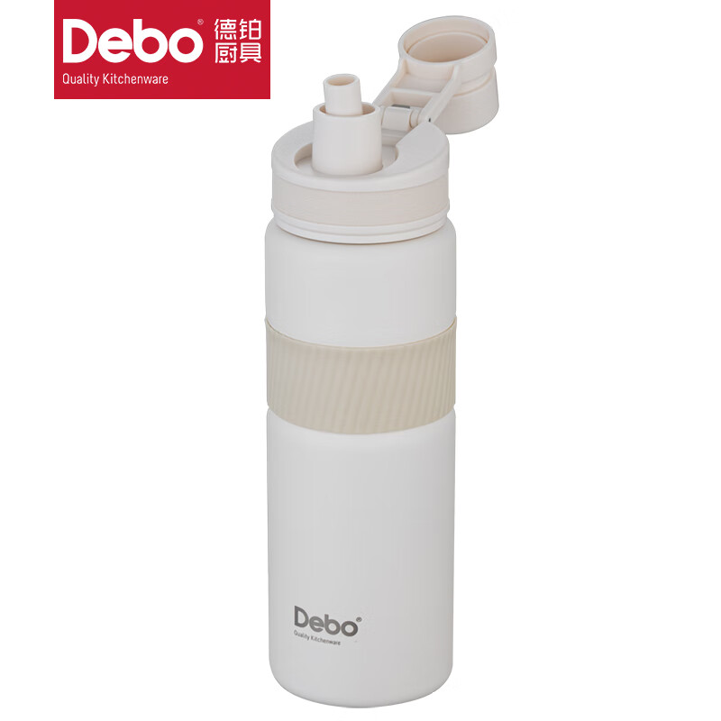 Debo德铂 艾尔顿运动水杯Tritan大容量户外便携保温杯DEP-938 米白 700ml高清大图