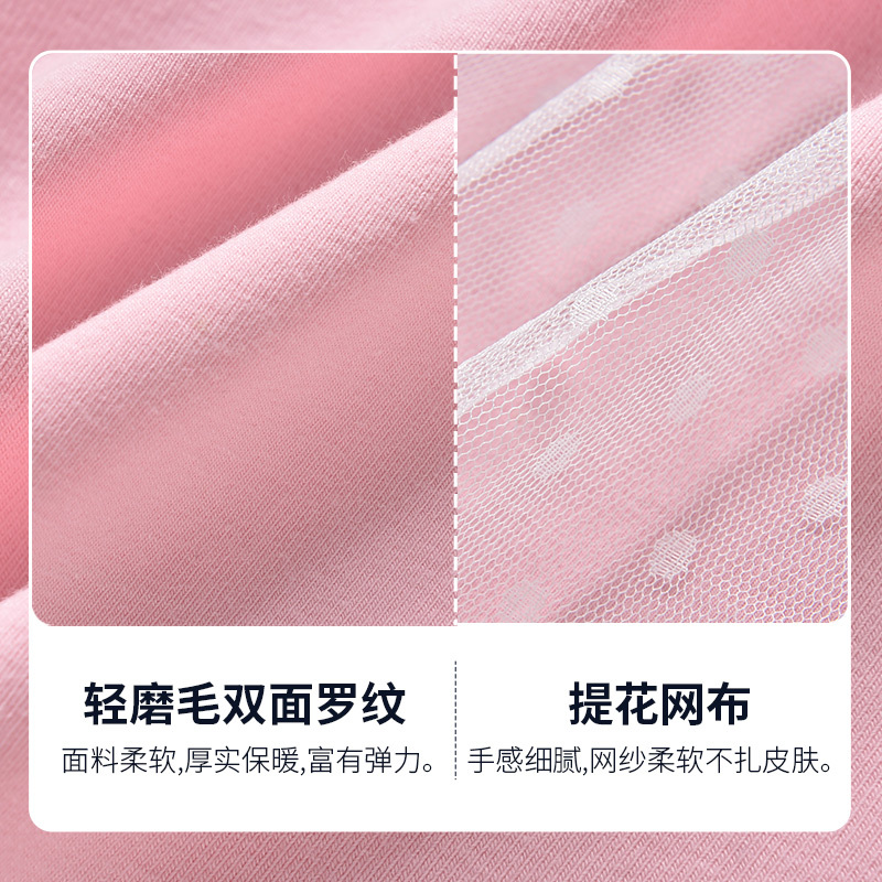 [清仓价:19元]铅笔俱乐部童装春装新款女小童连衣裙儿童假两件裙子蕾丝下摆