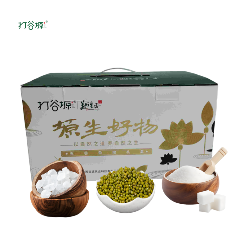 打谷塬冰糖白糖绿豆组合4500g/盒高清大图