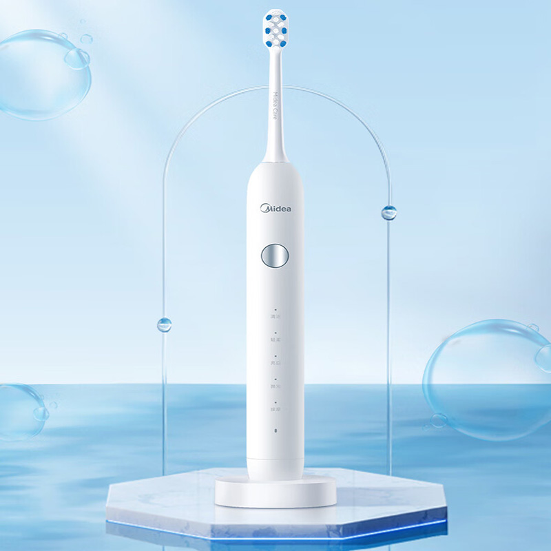 美的(Midea)电动牙刷成人软毛声波全自动 防水感应式充电 MR1系列极地白MC-AJ0101 男士女士专用 节日礼物
