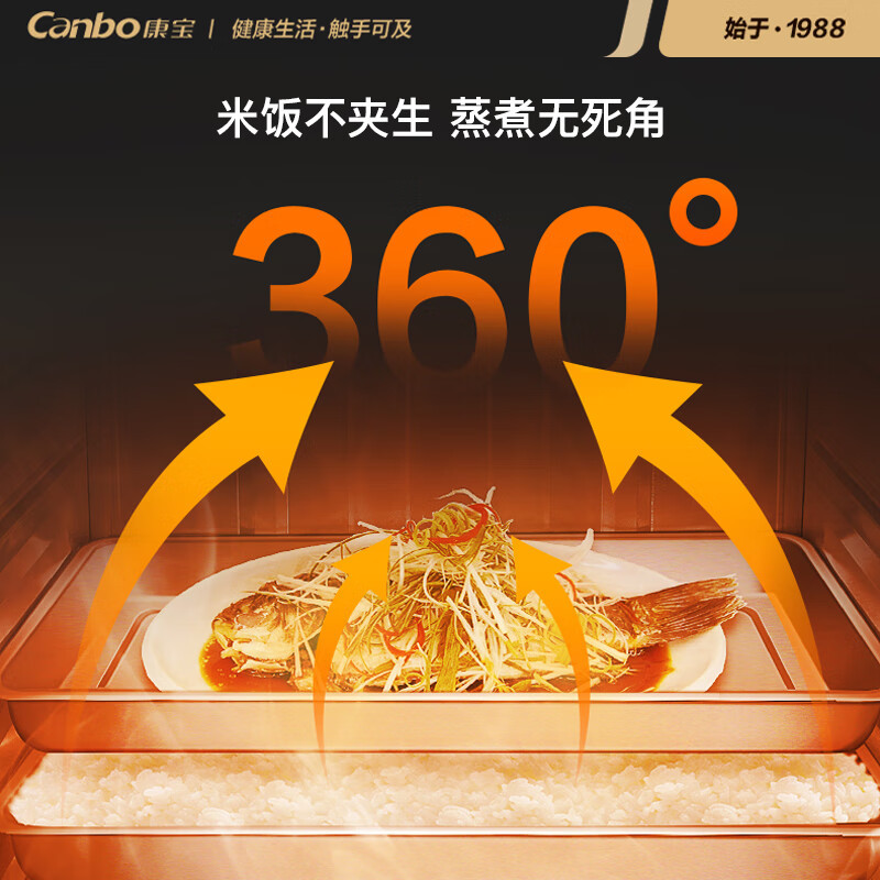 康宝(canbo)蒸饭柜商用蒸饭车蒸箱食堂蒸柜饭堂智能蒸饭机燃气蒸炉液化气煤气蒸包炉ZXY32B-36HC