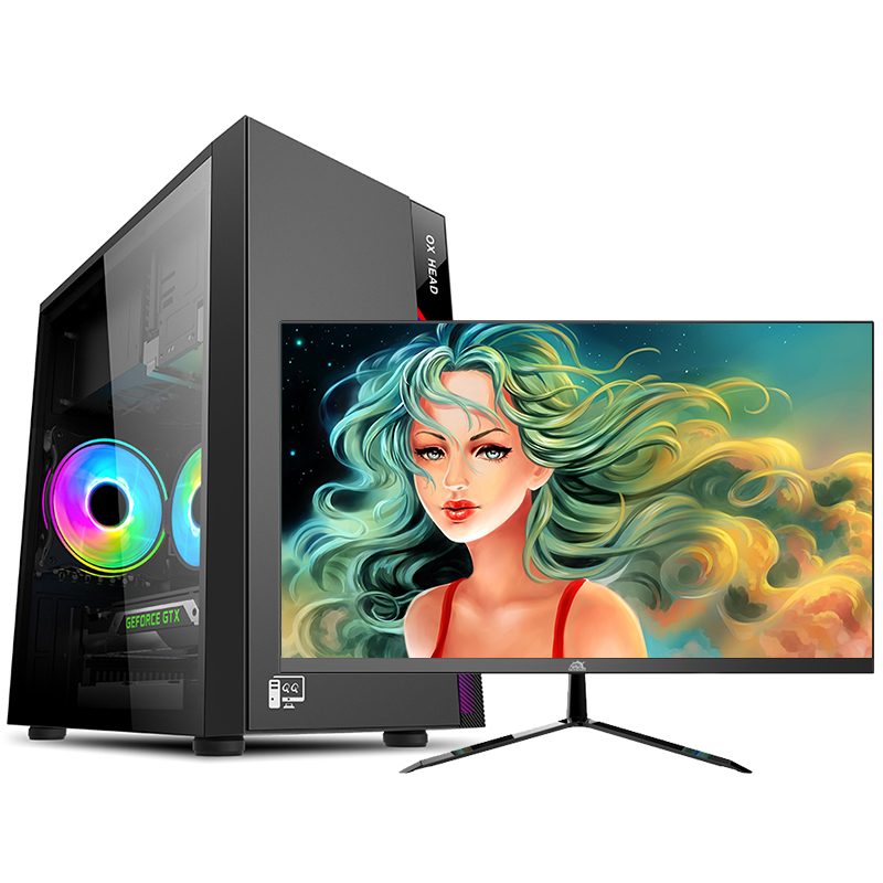 铭能 i7级六核E5 2620/游戏独显/8G内存/128G固态+500G机械盘 台式机 DIY组装机 台式电脑 家用办商务学生网课炒股组装电脑娱乐LOL游戏电脑主机+21.5英寸