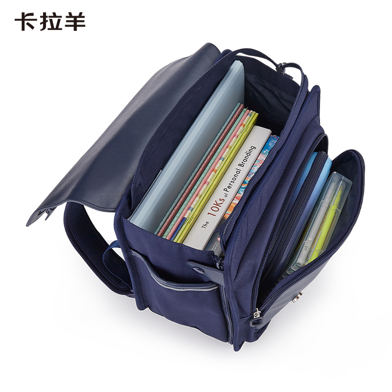 卡拉羊3代横版书包男小学生16年级护脊双肩包女大容量减负背包