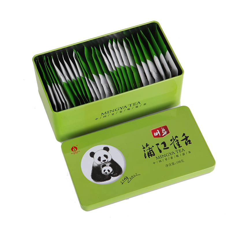 明芽雀舌绿茶2021新茶四川蒲江明前翠芽春茶高山茶铁盒装100g