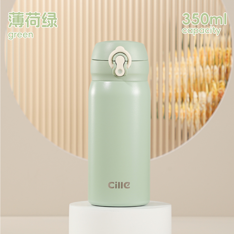 希乐Cille简约保温杯316弹跳盖水杯男女户外便携直饮杯大容量学生直饮杯子高清大图