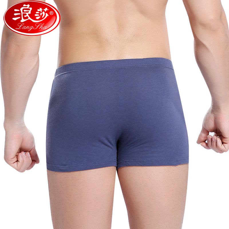 浪莎langsha男士纯棉内裤男式中腰短裤裤头4条图片