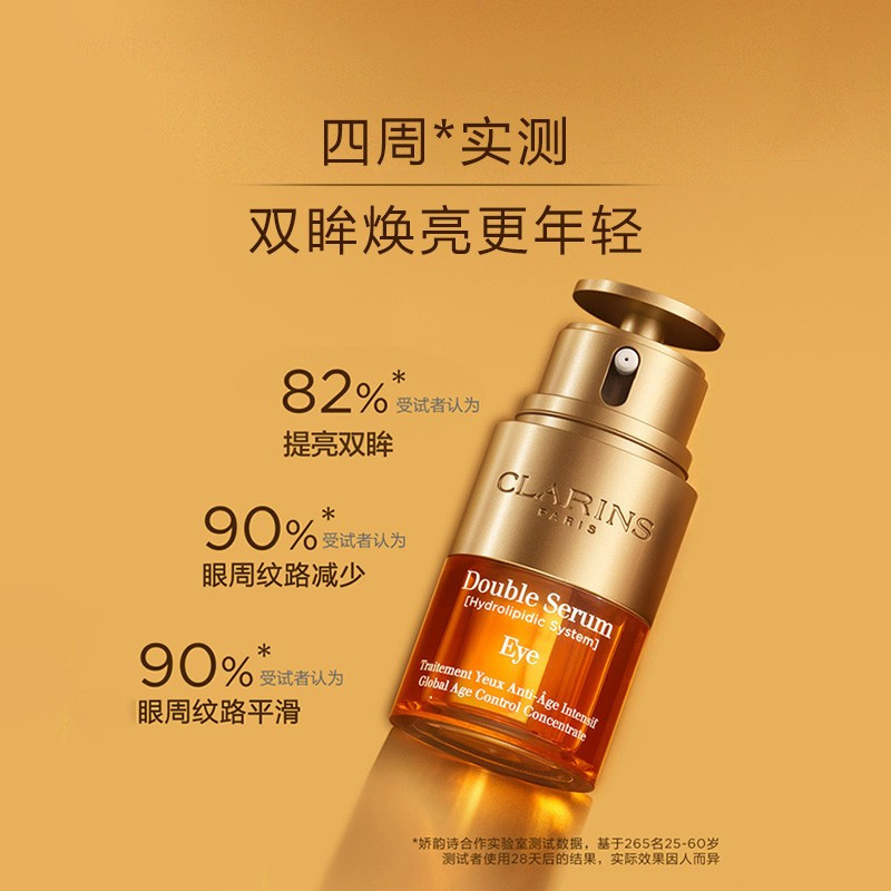 娇韵诗(CLARINS) 双萃精华眼霜 紧致精华 眼部精华 补水保湿淡化细纹 双萃焕活眼部精/华20ml高清大图