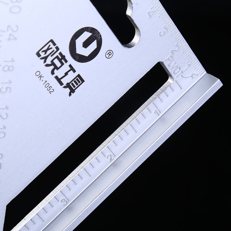 欧克 Ouke 锌合金三角尺 多功能加厚 角度尺木工装修工具 量角器 角度尺 300mm OK-1056高清大图