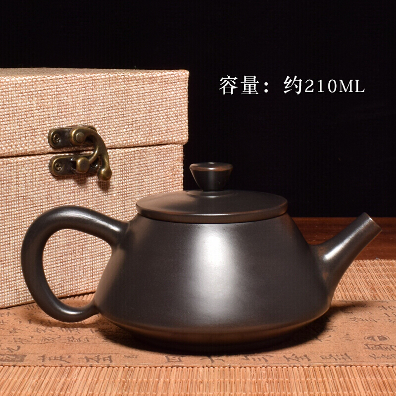 黑陶石瓢壶送礼盒云南建水紫陶茶壶纯手工功夫茶具泡茶单壶西施石瓢壶