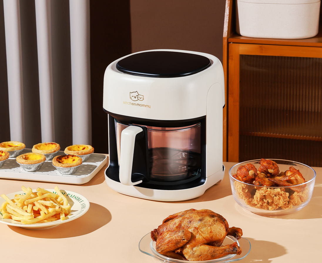 厨创妈咪 KITCHEN MOMMY家用360度可视食物空气炸锅4LKT-KZ-400D