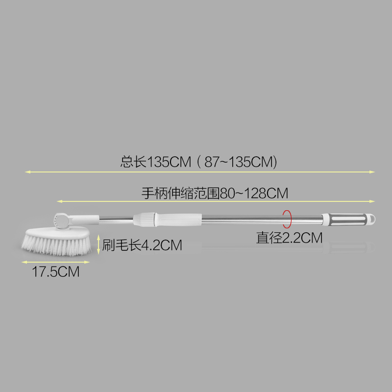 鱼缸刷子水族箱玻璃擦阿斯卡利(ASCARI)清洗长柄可伸缩不锈钢一杆两头除藻清洁工具 水滴形鱼缸刷可伸缩1.3米