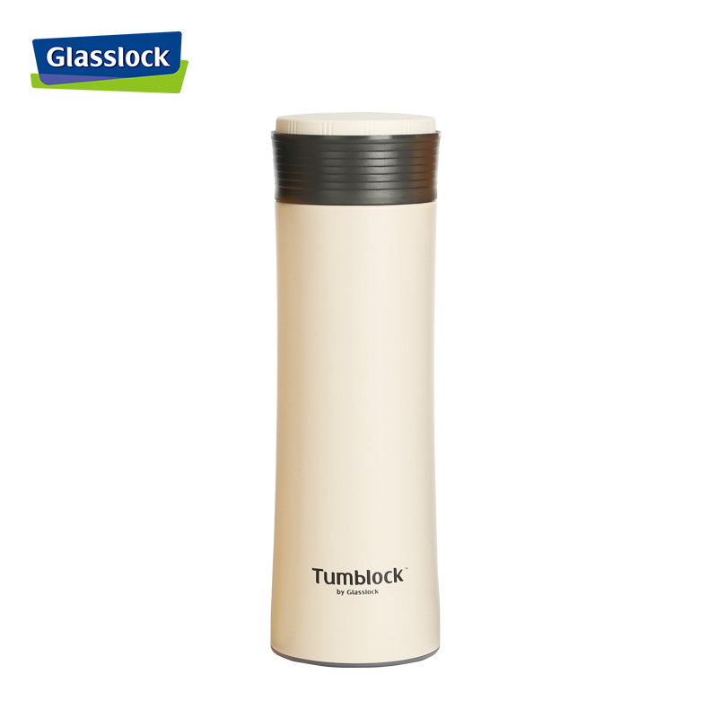 三光云彩(GLASSLOCK)保温杯304不锈钢真空商务男女式韩版水杯便携防漏茶杯460ml GTL2205L 亚麻色