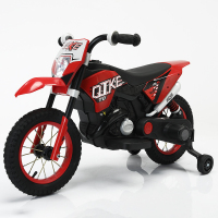 奇客童车305新款儿童电动摩托车电动三轮车单驱动男女宝宝玩具车可坐 3 4 5 6 7岁人辅助轮一键安装电动童车包邮正品 红色