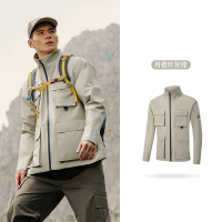 361°冲锋衣男新款男士防水立领硬壳冲锋衣户外运动登山服 4XL 月桂叶灰绿