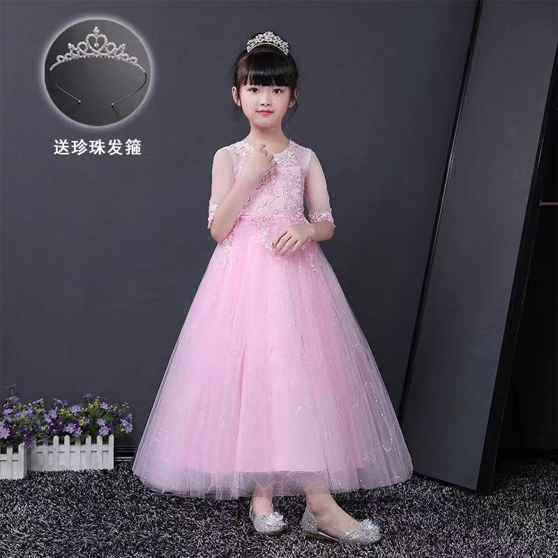 女童连衣裙公主裙夏季新款蓬蓬裙儿童演出服春秋仙女裙小女孩裙子