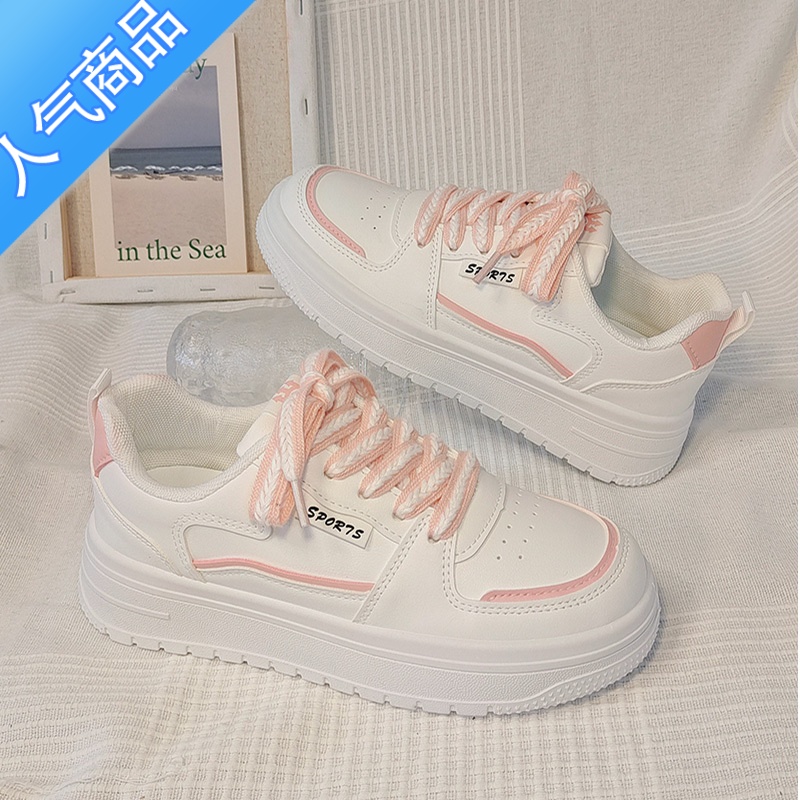 SUNTEK小白鞋女鞋子2023新款夏季百搭厚底ins潮休闲运动鞋网面板鞋高清大图