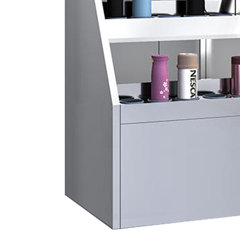 帅畅201不锈钢员工车间多格茶杯放置收纳柜30位水杯架1250*650*590高清大图