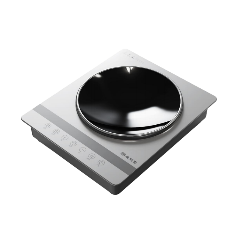 尚朋堂凹面电磁炉家用3000W大功率爆炒猛火灶炒菜大火力冰川白高清大图