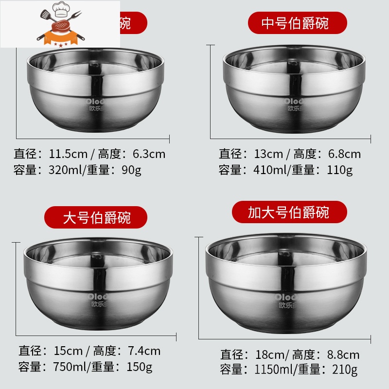 304不锈钢碗家用方便面碗带盖防烫儿童饭碗双层隔热泡面碗 敬平高清大图