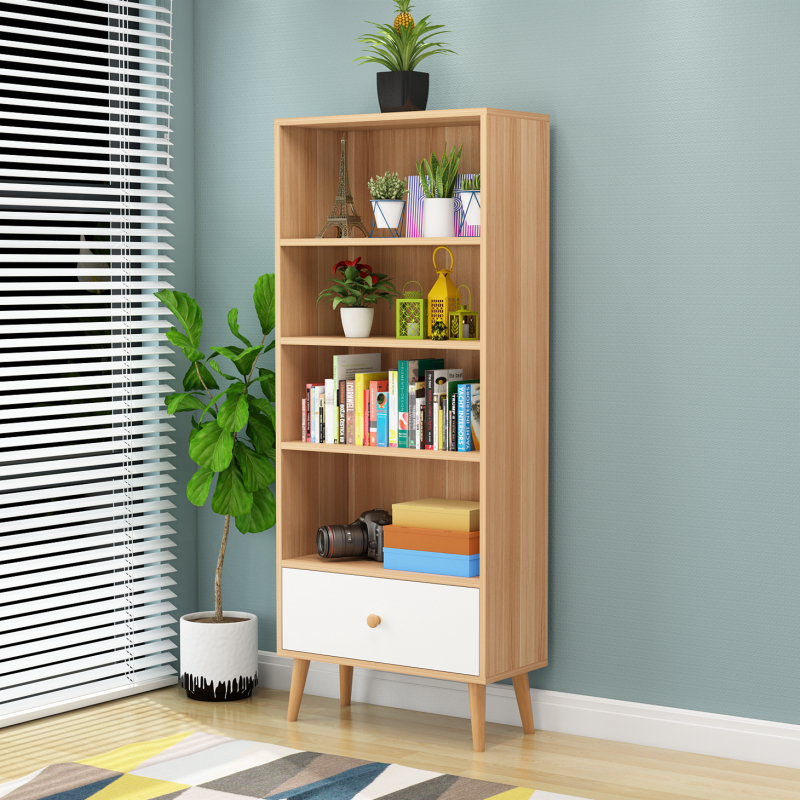 鑫环境 落地书架木制组合书架简约客厅收纳架书柜卧室简易桌上面置物架学习书架书籍置物架省空间高清大图