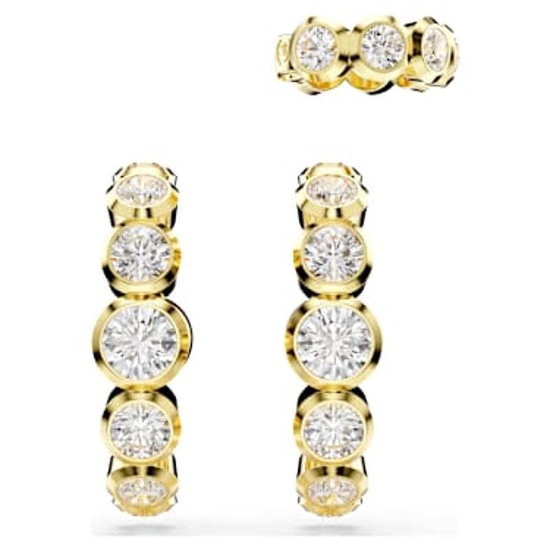 施华洛世奇(SWAROVSKI)耳饰女金 tone镀金swarovski锆石渐层圈环图片