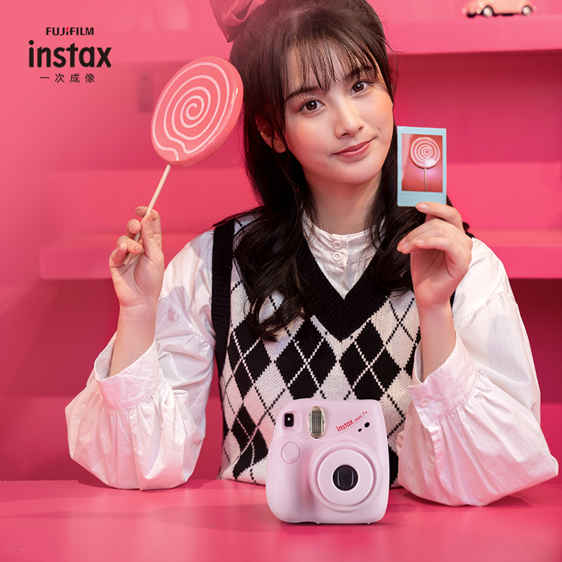 富士(FUJIFILM)INSTAX 立拍立得 胶片相机 入门款 mini7+ 粉色 单机标配
