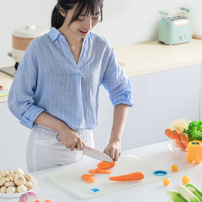 茶花银离子抗菌防霉砧板菜板切菜板厨房案板水果塑料宿舍刀板粘板[小号+大号]组合砧板