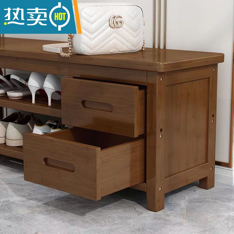敬平换鞋凳一体进门鞋柜坐凳门口可坐式家用穿鞋凳经济型收纳实木鞋架收纳凳高清大图