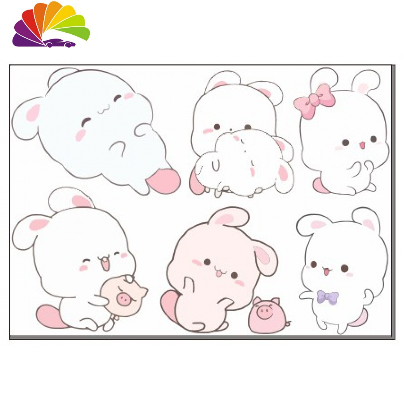 舒适主义汽车贴纸可爱搞笑个性欢乐兔车身车遮挡划痕车贴电瓶电动贴画