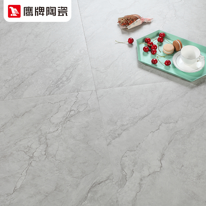 鹰牌陶瓷灰色瓷砖客厅地板砖瓷质哑光面仿古砖600600银鼎石