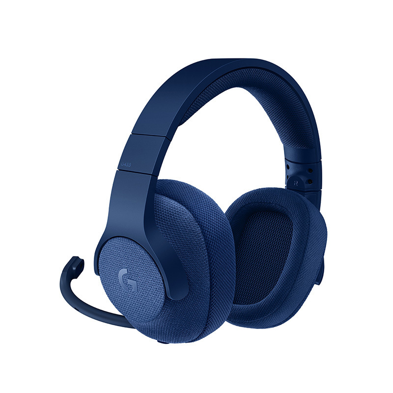 罗技(Logitech) G433 7.1 头戴式有线耳机 自定义环绕声效吃鸡游戏降噪耳机麦克风 时尚舒适便携-蓝色