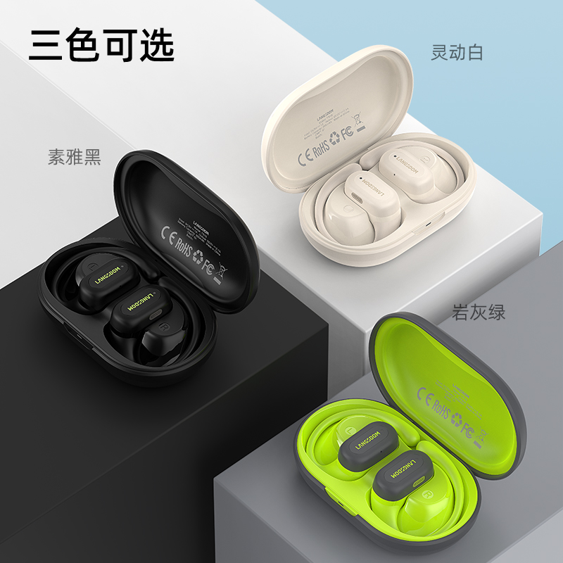 兰士顿开放式运动蓝牙耳机(TS19)黑、白、绿高清大图