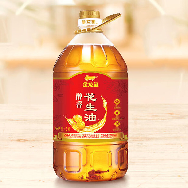 金龙鱼花生油油脂醇厚香气浓郁入菜提味口感香浓醇香花生油5L高清大图