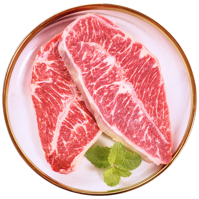 澳洲安格斯m3原切牛排500g谷饲喂养新鲜非腌制厚切板腱牛排34片视频