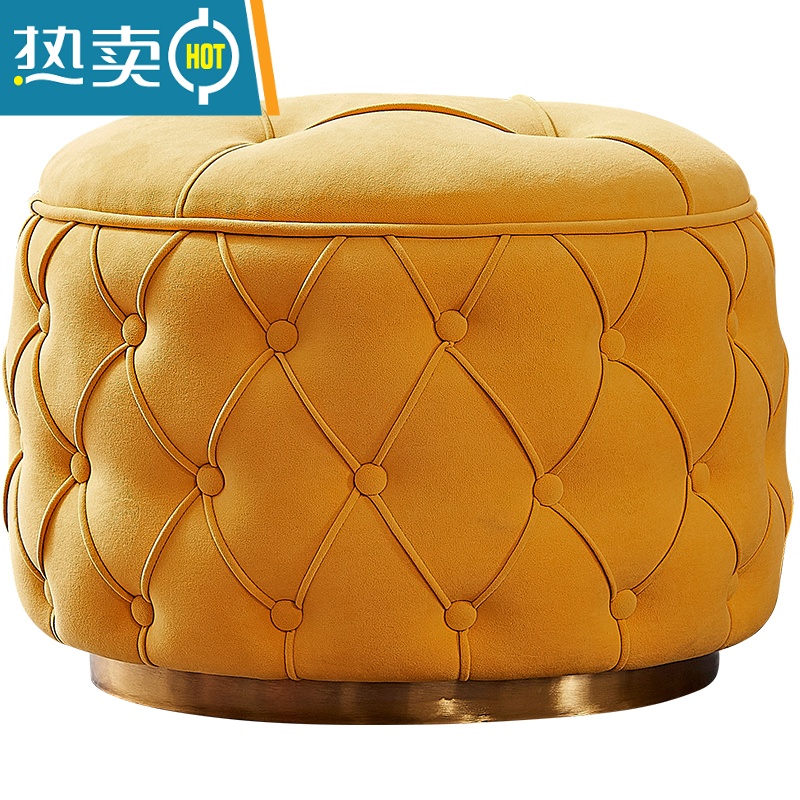 敬平轻奢拉扣圆凳现代简约矮凳家用换鞋凳儿童收纳储物凳客厅脚踏凳子收纳凳高清大图