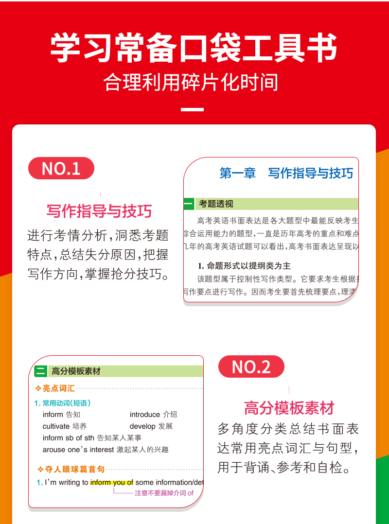 [正版]pass绿卡图书2022版 图解速记高中英语 作文模板通用版 高考 英语作文素材 辅导书高清大图
