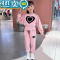 绿彩虹光女童春装套装2023新款中大童春季爱心卫衣洋气女孩休闲运动两件套