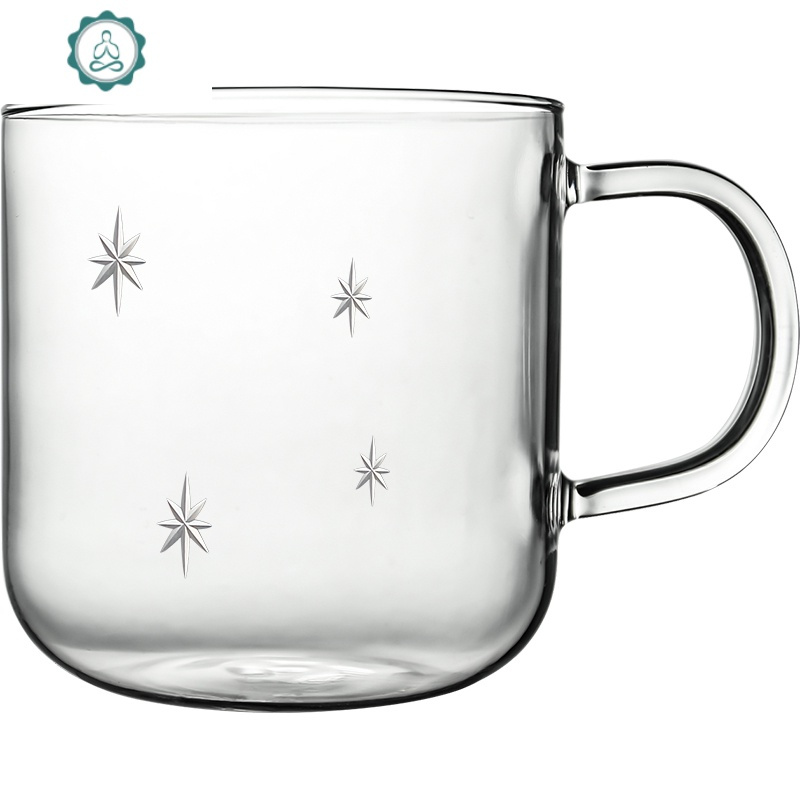 刻花玻璃水杯耐高温 家用杯子耐热防爆 茶杯杯牛奶杯