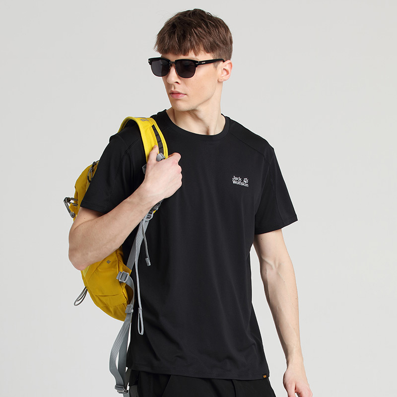 狼爪速干t恤男21春夏户外运动圆领半袖舒适柔软吸湿透气宽松短袖上衣